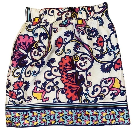 NWOT Lilly Pulitzer Coby Paisley Multicolored Print 100% Silk Skirt Size Small - Picture 3 of 9
